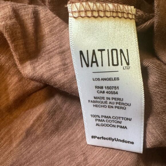 Nation LTD Pima Cotton Ruffle Smocked Sleeve Top - Picture 8 of 8